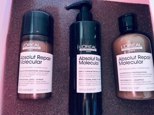 Absolute repair molecular Shampoo 300 ml + serum 250ml + leave in 100 ml